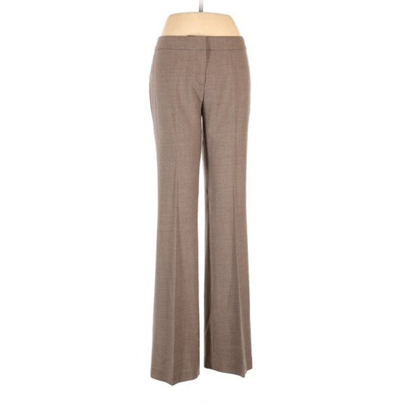 ELIE TAHARI Brown/Beige Wool Stretch Pants - 6 - Picture 1 of 9
